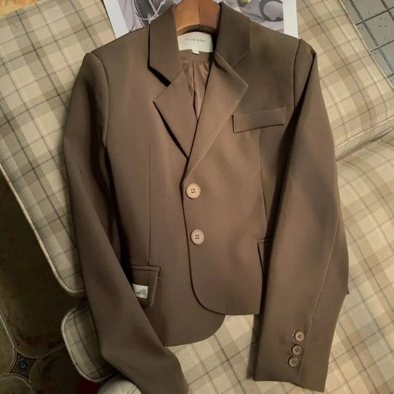 

Blazers Women Casual Basic Notched Collar Solid Suit Jackets Female Single-breasted Loose Blazers Autumn Winter Outwear 2022