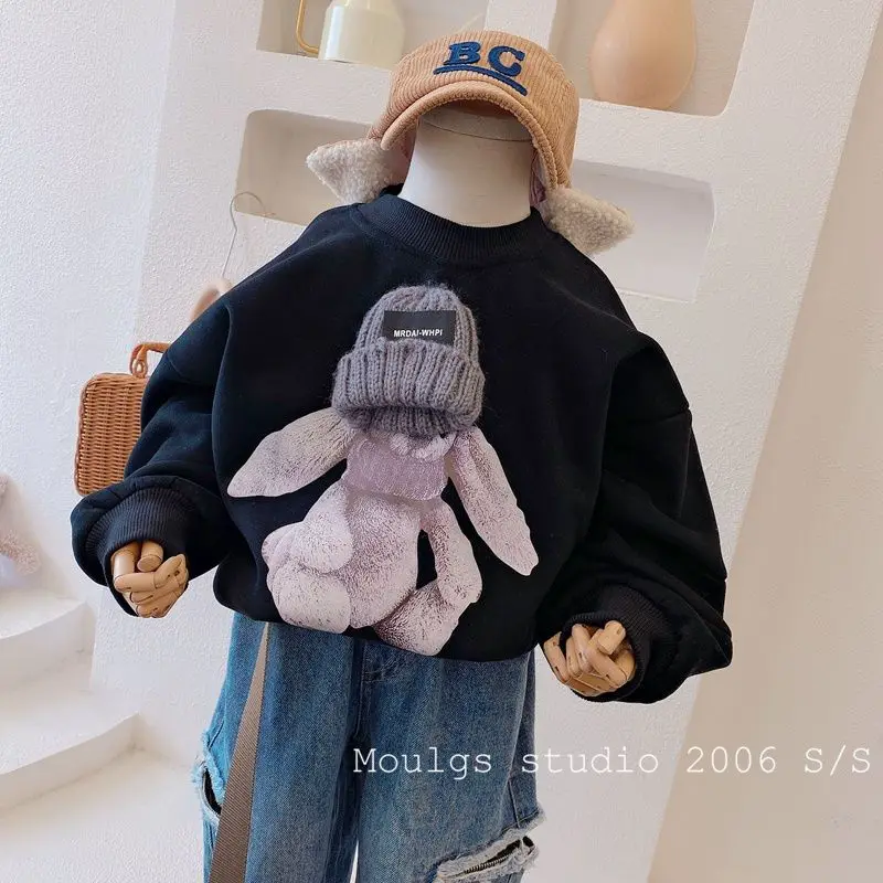 

Children's Hoodie Kids Boy's Sweater Cartoon Rabbit Autumn and Winter New Knitting Top Girl's Baby's Sweater