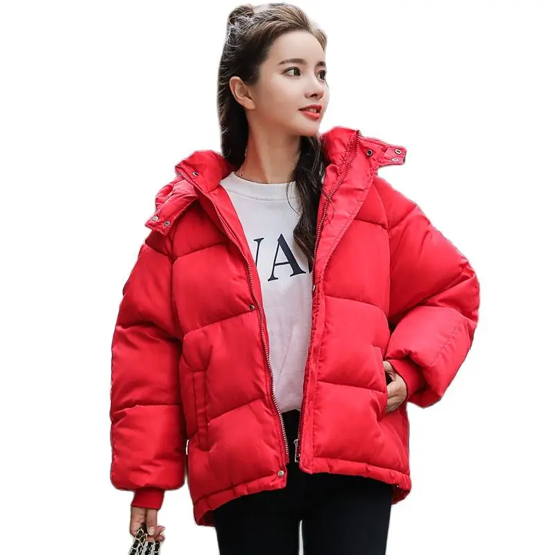 New Style Short Cotton-Padded Coat Winter Cotton Dress Women's Coat Thickened Hooded Small Cotton-Padded Jacket Bread Coat