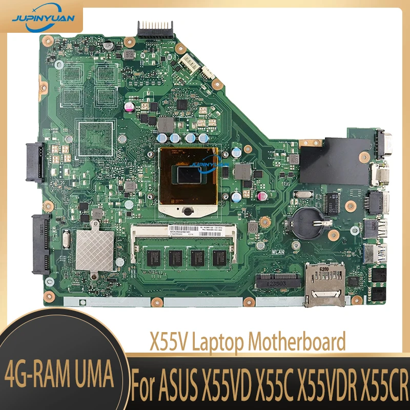 

Материнская плата X55V для ноутбука ASUS X55VD X55C X55VDR X55CR DDR3 4G-RAM UMA 100% рабочий тест