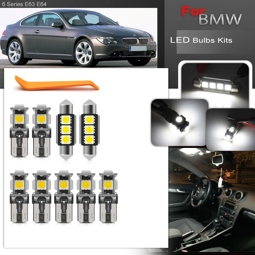 

Подходит для 2003-2010 BMW 6 серии E63 E64 630Ci 630i 645Ci 650i M6 635d без ошибок, полный белый цвет, фотообои, интерьерный комплект лампочек