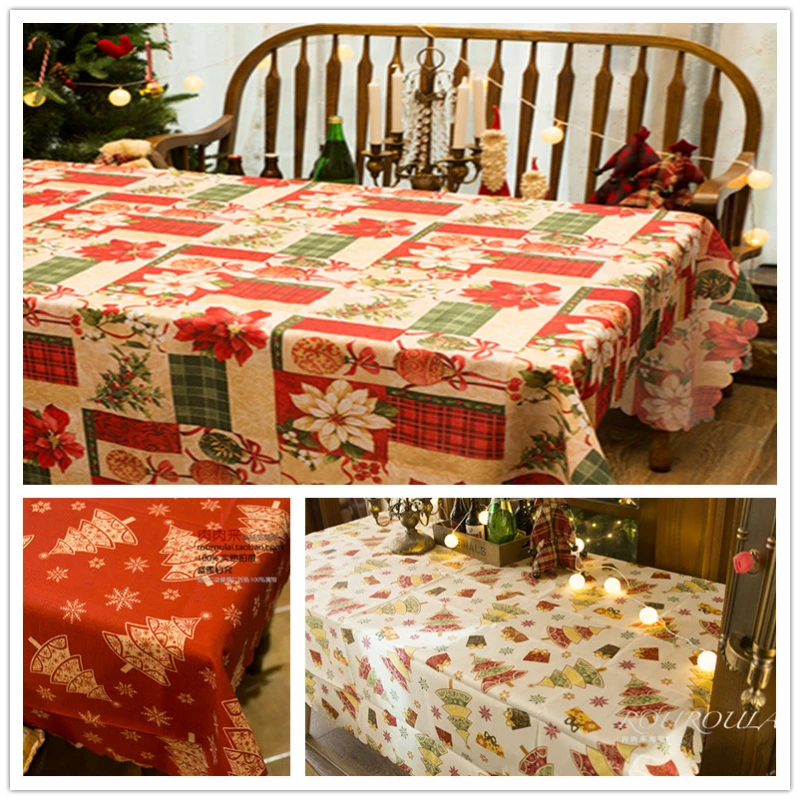 

Декоративная скатерть из полиэстера для стола, декоративная Новогодняя скатерть, защита для стола с принтом, праздничный Декор