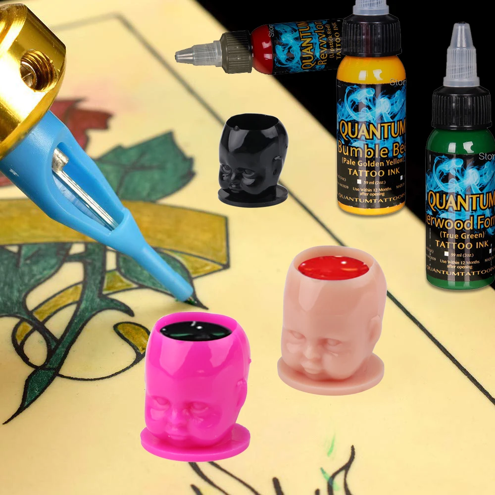 Одноразовые пластиковые чашки для татуировки с чернилами профессиональных