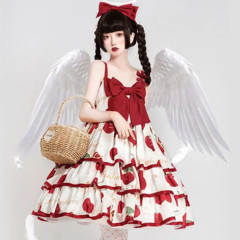 Вишневая Корона JSK кавайное японское чайное платье принцессы без рукавов
