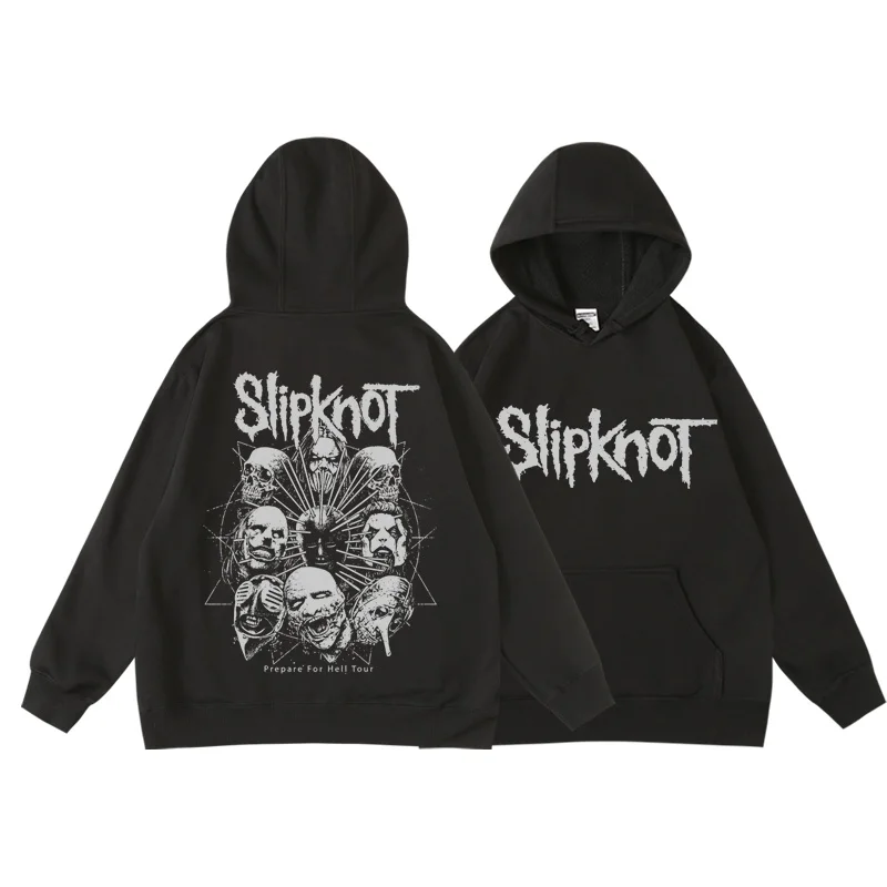 

Prepare for Hell Tour Mens Rock Band Hoodie Sweatshirts Slipknots Outerwear Heavy Metal Coat Hooded Streetwear Hoody Tops