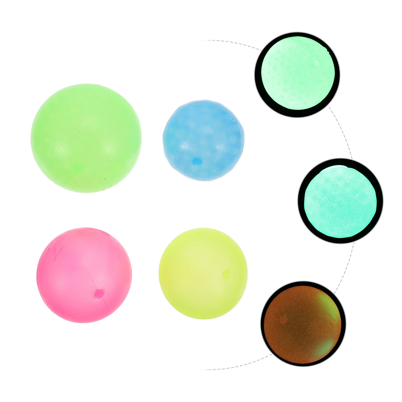 

4 Pcs Interesting Luminescent Bright Decompression Balls Sticky Balls for Office