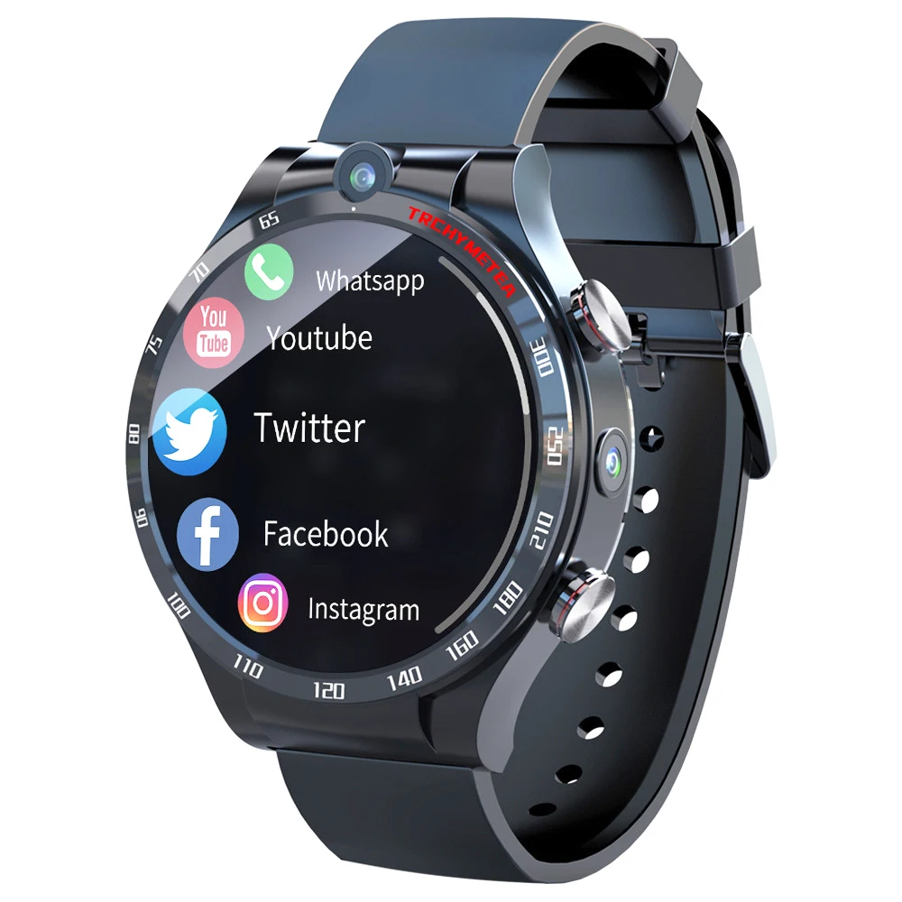 

Powerful Fashion Dual HD Camera 4+128G SIM Card 4G Call Android APP Phone Wearable Devices GPS WIFI Sport Smart Watch for Men