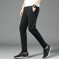 casual slimming high stretch thin pants for male hollowed trouser 2022 brand summer mens trousers