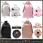 HDEBAG Пользовательский логотип шелковая атласная Регулируемая головная повязка душевая головка для волос парики оберточная повязка несущая ткань пинг