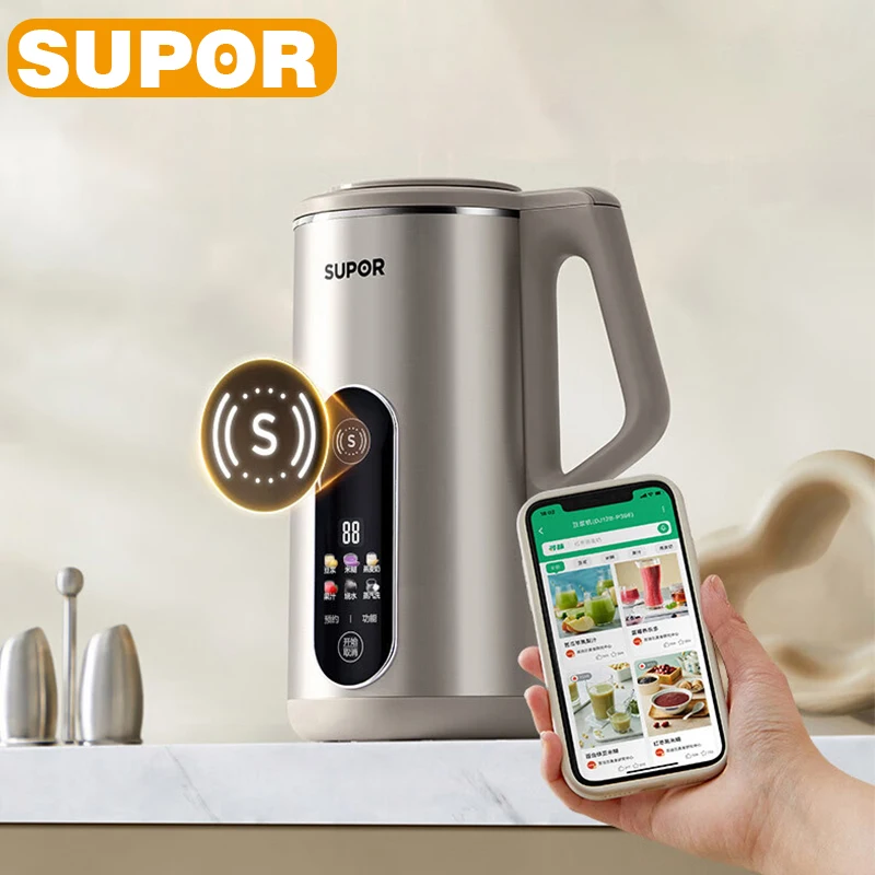 

SUPOR Soymilk Machine 1200ML NFC Smart Food Mixer 304 Stainless Steel Multifunctional Filter-Free Soymilk Maker Metal Shell 220V