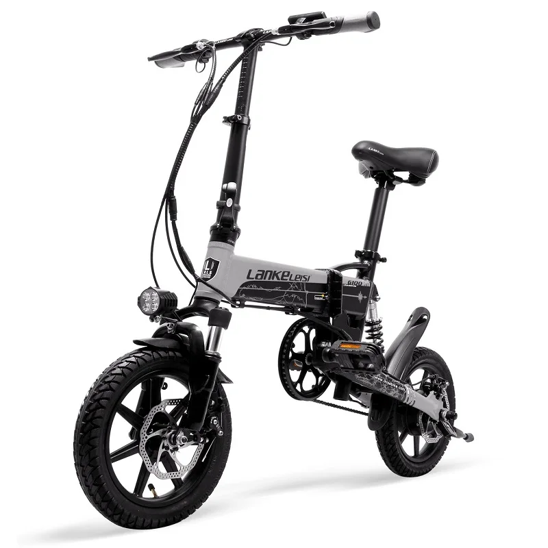 

Duty Free LANKELEISI Folding Electric Bike Mini 14 Inch 36V 400W 8.7Ah Bicycle Ebike Aluminum Alloy Frame Foldable E Bike G100