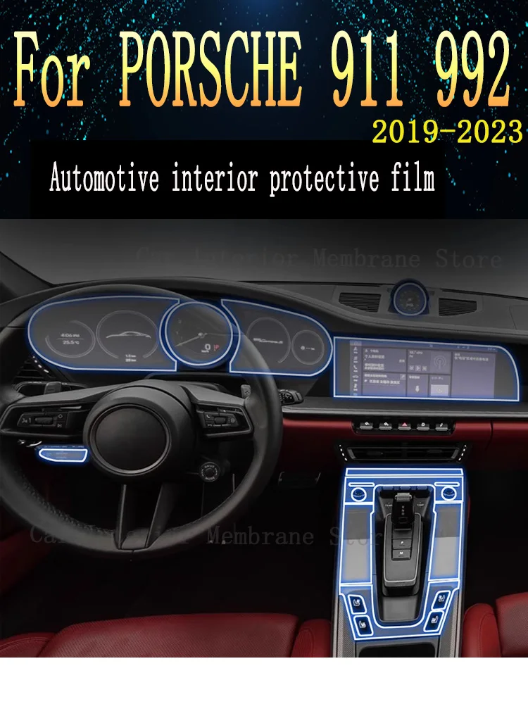 Для PORSCHE 911 992 (2019-2023) навигация центральной консоли панель шестерни экран ТПУ