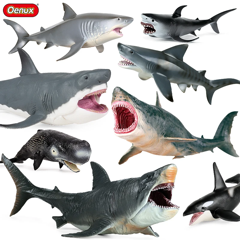 Oenux Savage морские животные сперма Кит Megalodon Ocean Sealife большая акула модель фигурки ПВХ