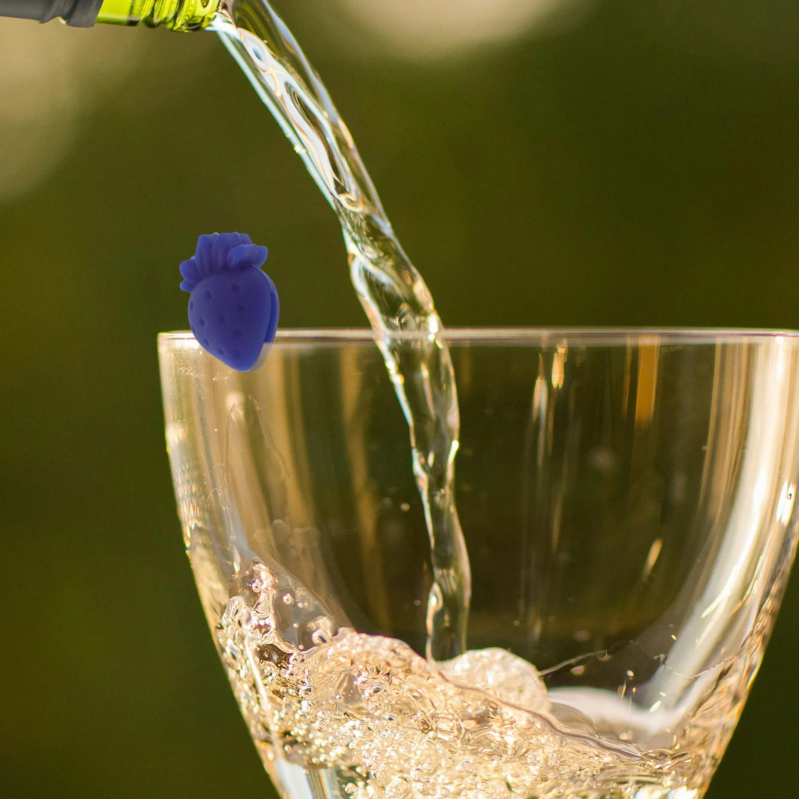 24 шт. силиконовые стеклянные маркеры с подвесками цветком клубники