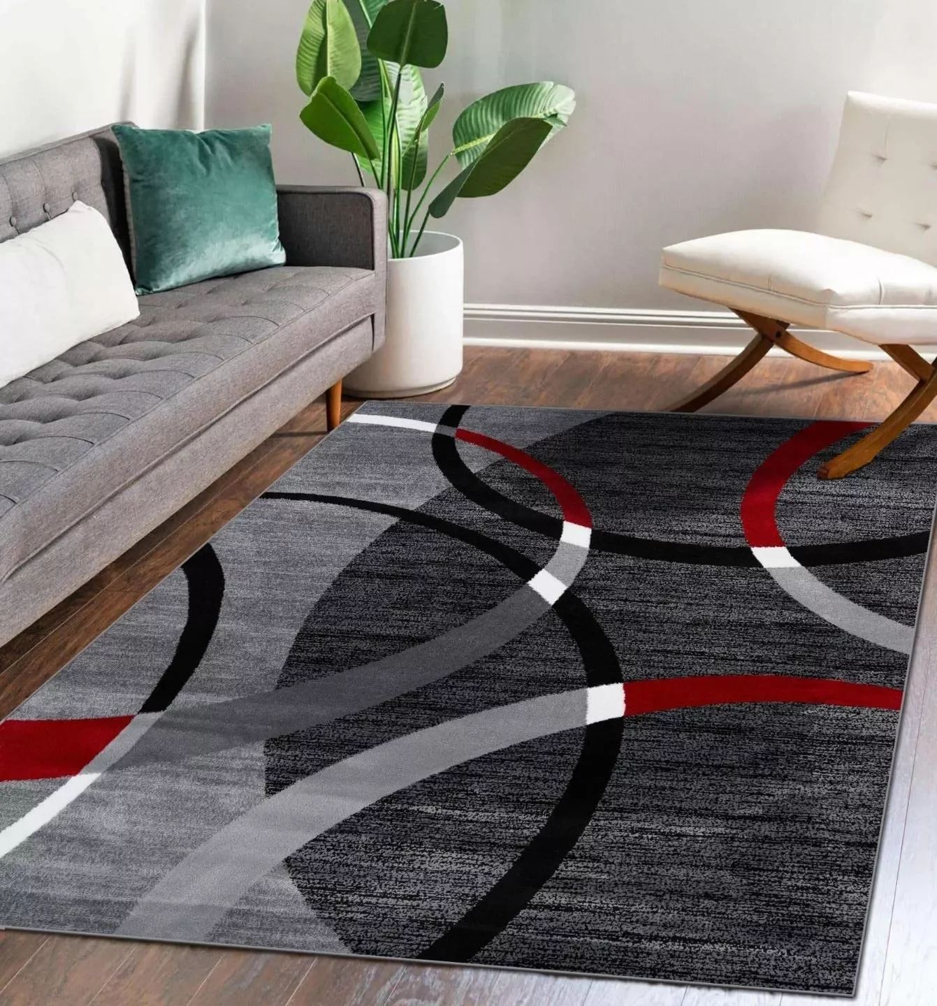 

Persian Carpet Gray Swirl Home Living Room Carpet Soft and Comfortable Indoor Floor Mats Modern Geometric Abstract Carpet