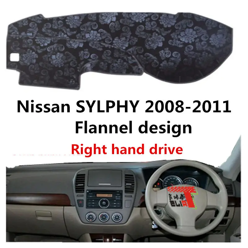 

TAIJS Car Dashboard Cover Dash Mat For Nissan SYLPHY 2008-2011 Right Hand Drive Auto Non-slip Sun Shade Pad Carpet