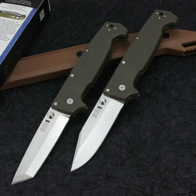 

Trskt S35VN Blade Cold Steel SR1 Folding Knife Copper Washers Hunting Tactical Outdoor EDC Tool Camping Knives Gift Dropshipping