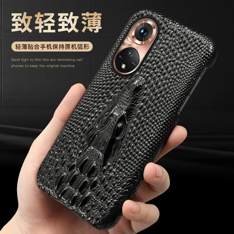Crocodile Genuine Leather Mobile Phone Cases For Honor 50 Pro Luxury Full Protection Cover For Honor50 Se 360 Full Coque Case