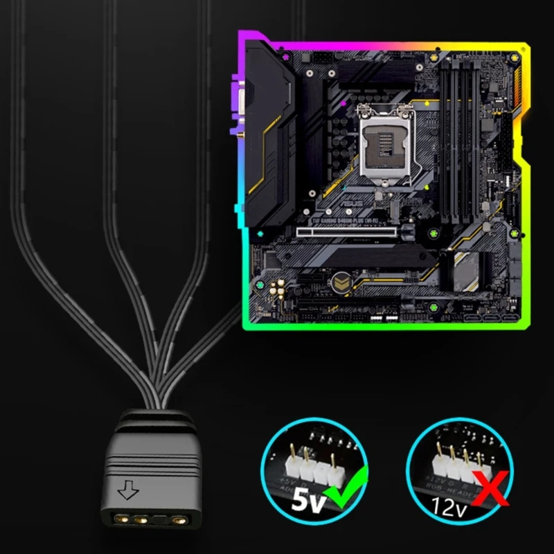 

Удлинительный Кабель-адаптер 1-4 ARGB 5V 3Pin для ПК в полосе K1KF