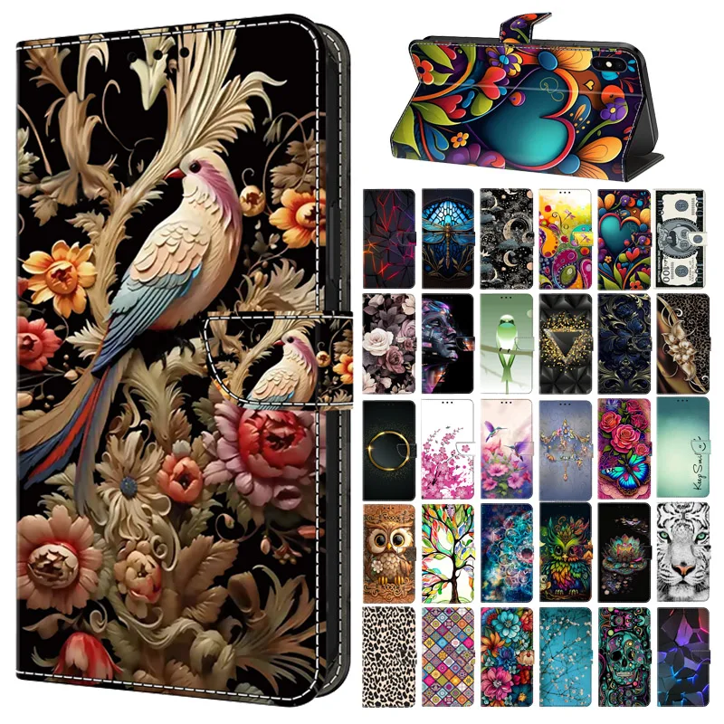 OPPO A38 A18 4G Окрашенный чехол-кошелек для Oppo A78 A58 A98 5G Кожаный чехол телефона OppoA18 A 38