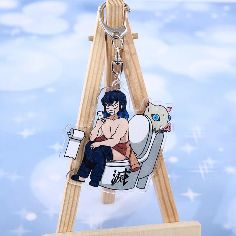 Tanjirou Nezuko Zenitsu Inosuke забавный стиль акриловые брелки аниме периферийные устройства