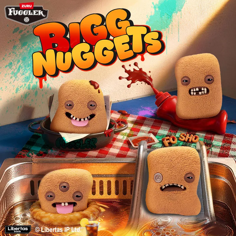 Фото Оригинальная серия Fuggler Bigg Nuggets: Уродливо-милые плюшевые монстры-наггетсы в виде жареной курицы — забавный и необычный подарок для коллекционеров №3