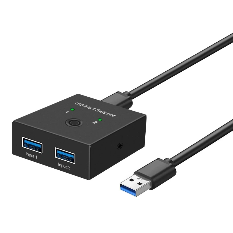 

F19E USB 3,0 переключатель 2 шт. USB двунаправленный переключатель 2x USB3.0 совместный переключатель 2 компьютера для клавиатуры мыши