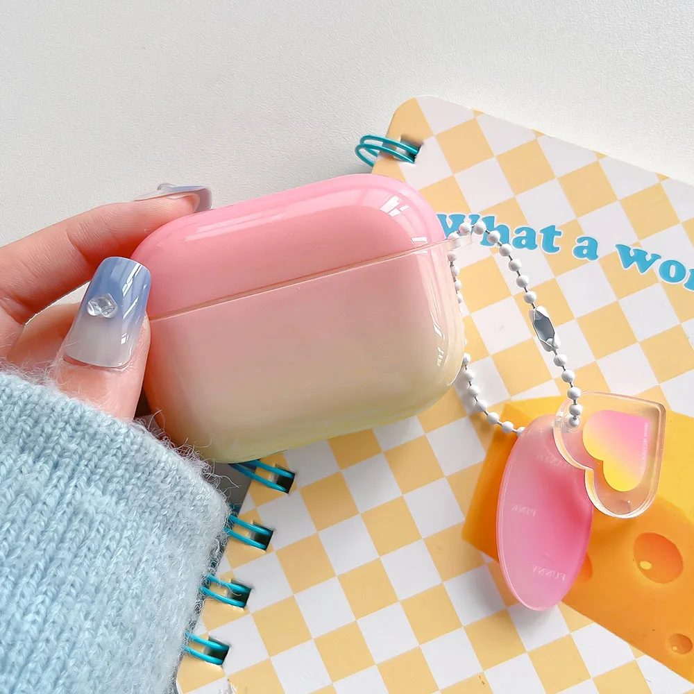 Модный Блестящий чехол для наушников AirPods Pro 3 с радужным переходом цвета защитный