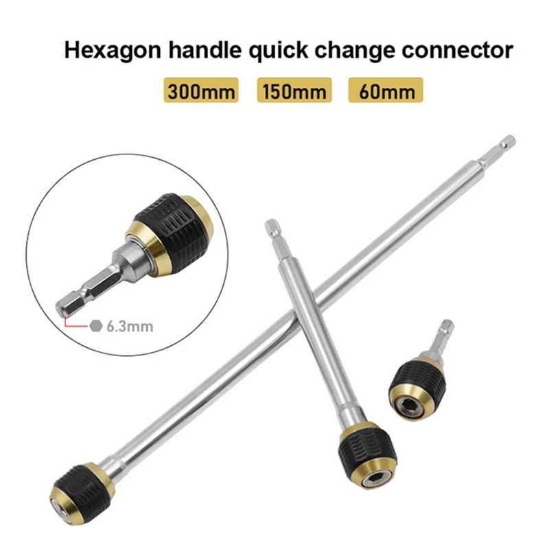 

Hexagonal Shank Quick Coupling Electric Drills 1/4 Inner Hex Self-locking Connecting Rod Drill Bit Holder Drill Chuck Adapter