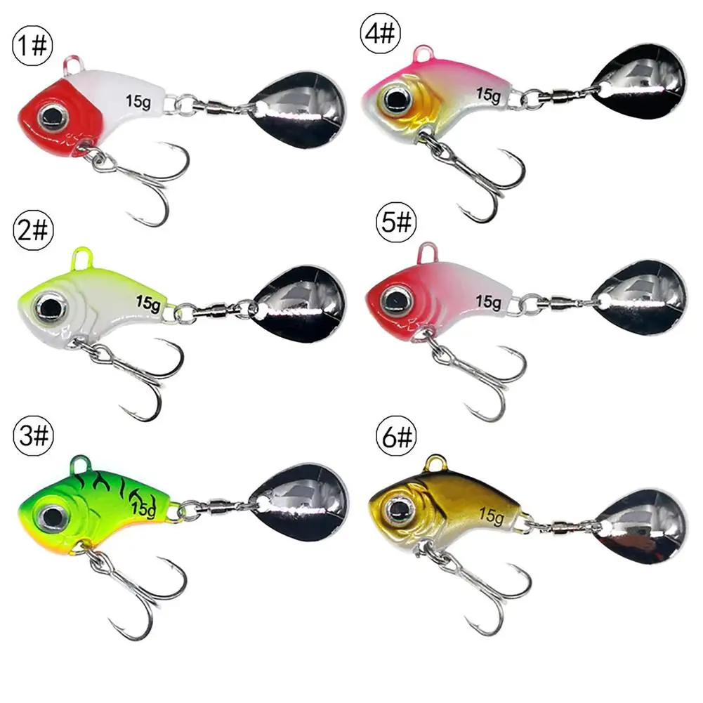 

New Arrival 1PCS 5g/10g/15g/20g Metal VIB Fishing Lure Spinner Sinking Rotating Spoon Pin Crankbait Sequins Baits Fishing Tackle