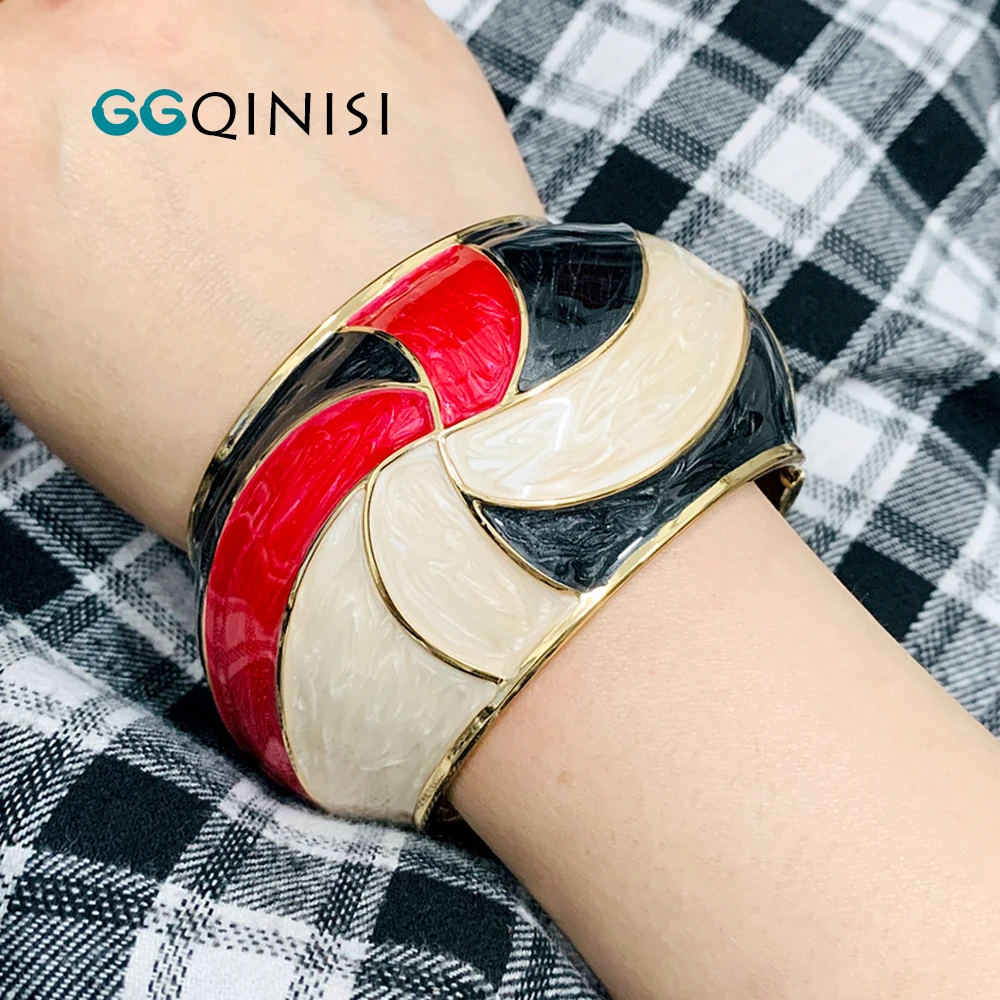 Новинка Браслет-манжета большого размера из сплава с золотым покрытием и