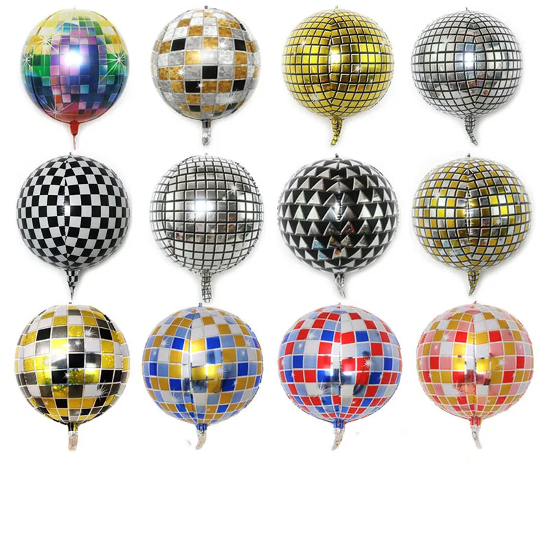 

20Pcs/set Disco Ball Balloons Silver 22 Inch 4D Ballon 80s 90s Disco Dance Party Decor 90s Birthday Metallic Mirror Foil Balloon