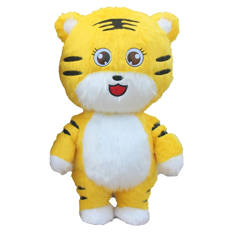 Надувной костюм с улыбкой плюшевый желтый и коричневый Тигры маткота костюмы
