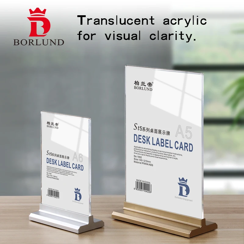

148x210mm Borlund tables sign holder plastic table stands Menu Holder Stand Product Card Holder Poster Sign Stand Stand Frame