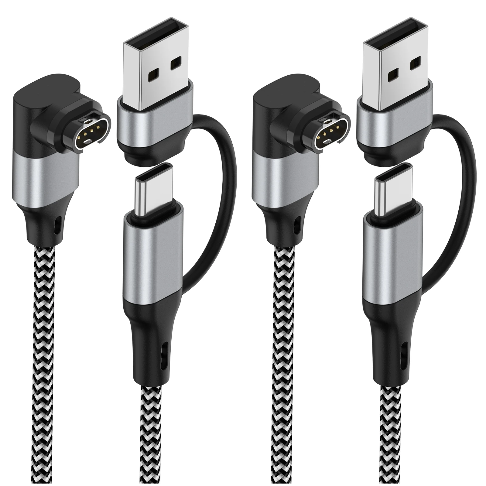 Фото Нейлоновый зарядный кабель USB Type C для Garmin Fenix 8/E/7/6/6X/6S/5X/5/5S Venu2/VenuSq2/3/3S Vivoactive4/4S/3 Approach S70/S62 №1
