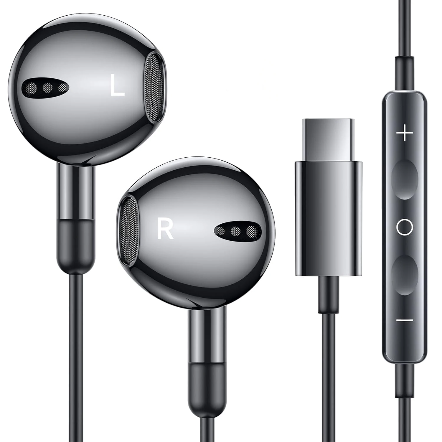 Фото Проводные наушники USB Type C 3,5 мм с регулятором громкости микрофона Проводные наушники-вкладыши Наушники-вкладыши с басами Спортивная гарнитура №1