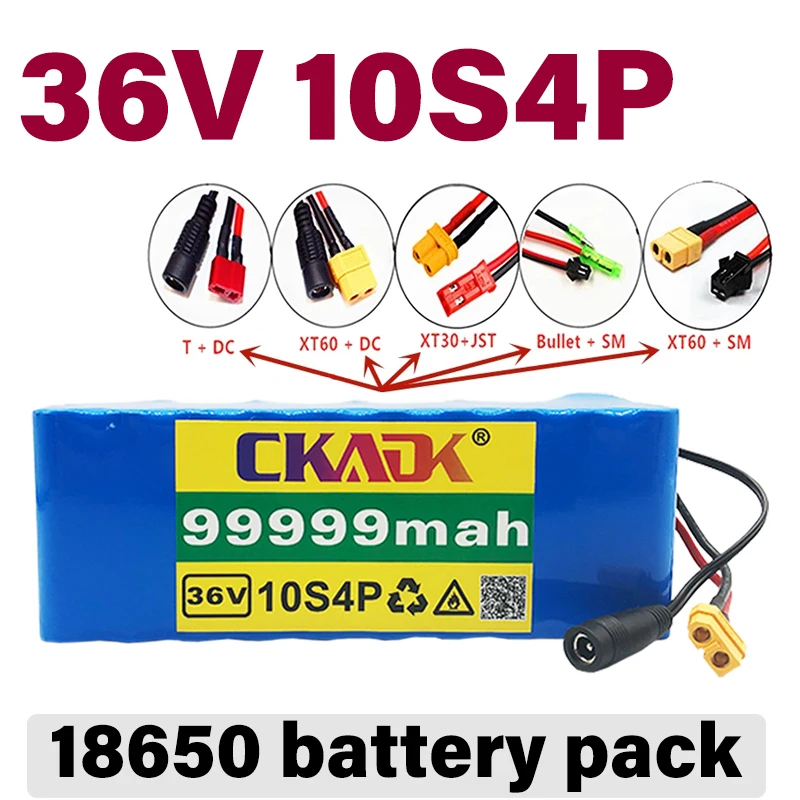 

Новый 36V 10S4P 1000W большой емкости 99999Mah 18650 литиевый аккумулятор Электрический велосипед Скутер, электрическая инвалидная коляска с Bms