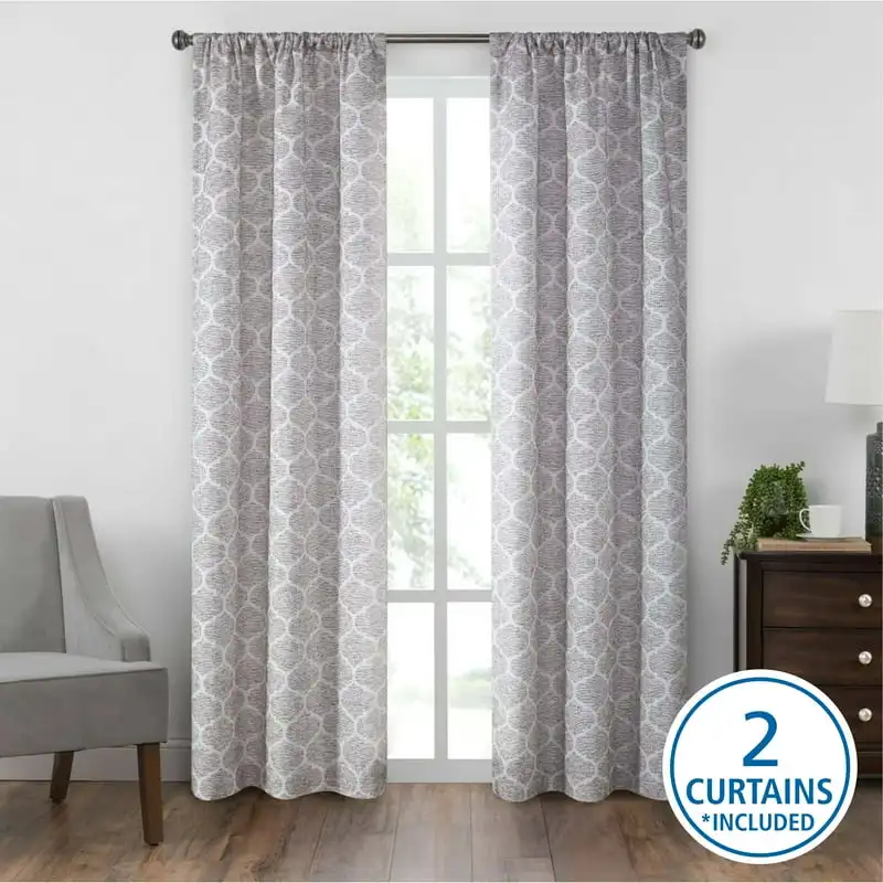 

Darkening Jacquard Panel Pair Curtain, 37'' x 84'', Burgundy Curtains for living room Luxury curtains for living room Tulle Doo