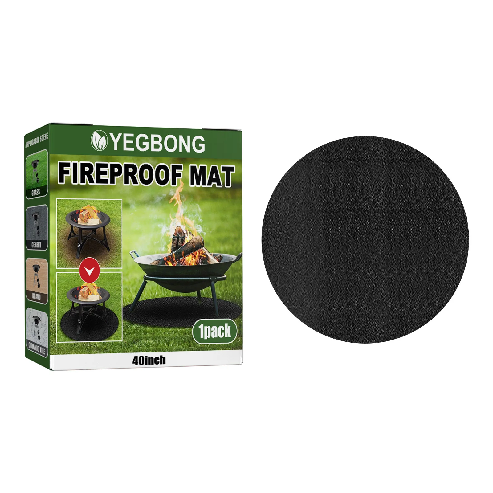 

Fire Pit Mat Fiberglass Round Mat Fireproof Camping Stove Grill Pad Blanket for Outdoor Grass Garden Terrace Patio