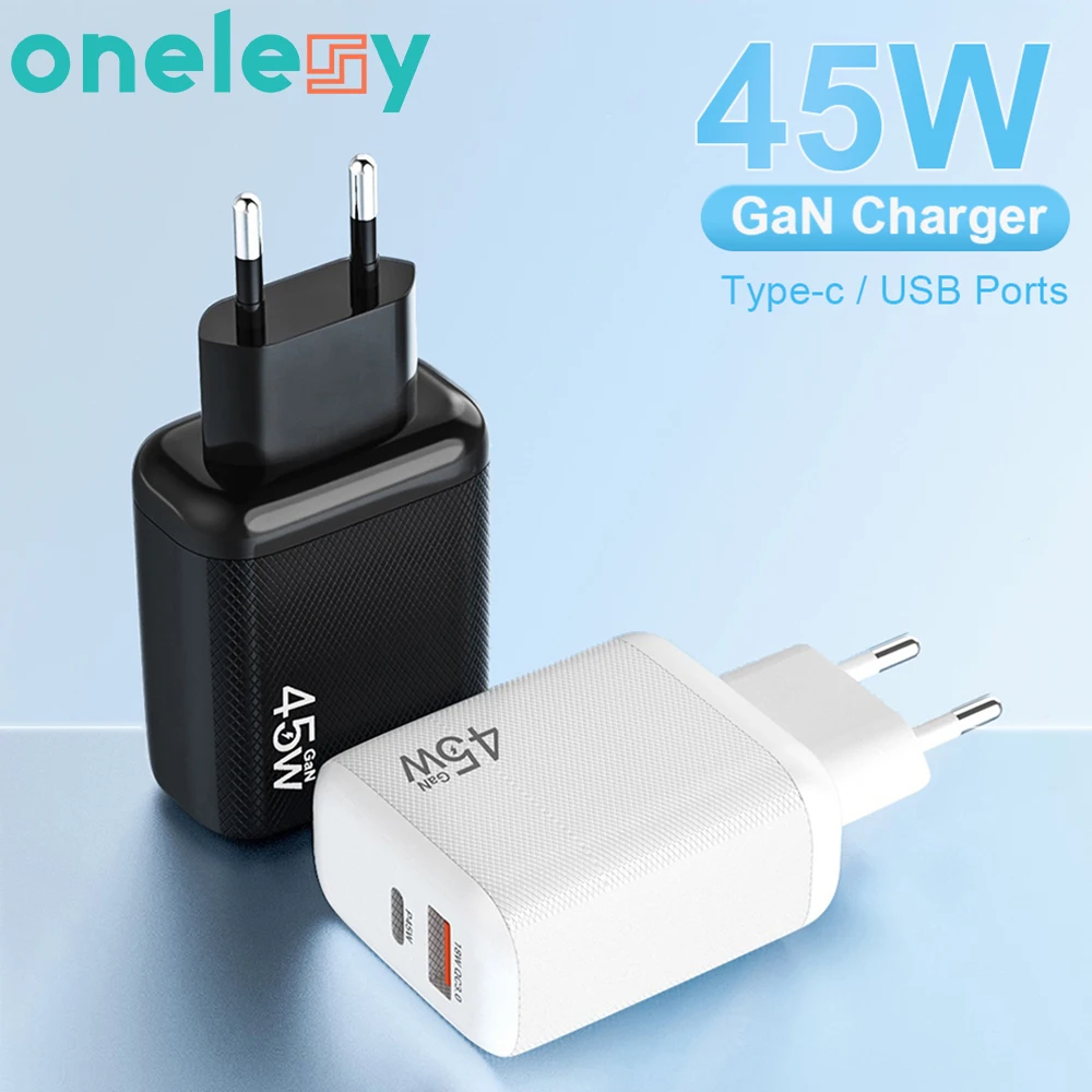 

Onelesy 45W GaN Charger USB Type C Ports Quick Charge 4.0 3.0 Phone Charger Fast Charging PD USB Charger for iPhone 13 12 Pro
