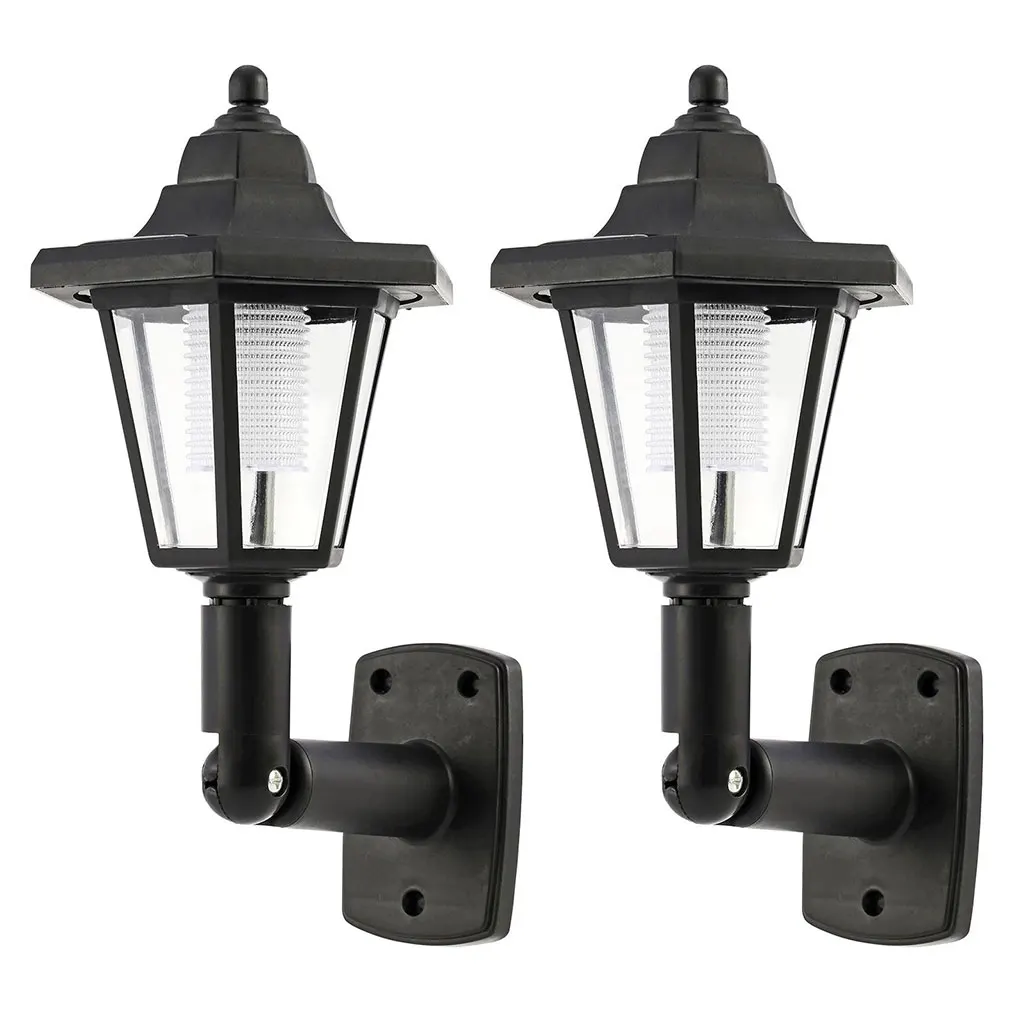 

2pcs Solar Powered Wall Light Outdoor Patio Courtyard Garden Street Light Style Waterproof Lamp
