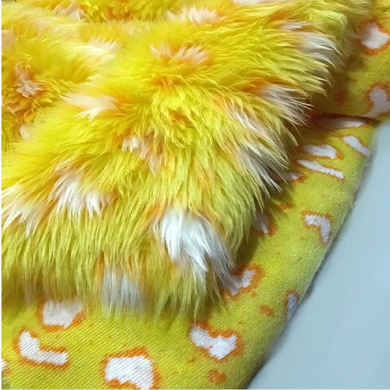 

50X180CM Yellow Long Plush Soft Fabric DIY Handmade Crafts Sewing Garment Pillow Home Textiles Toys Material Accessories