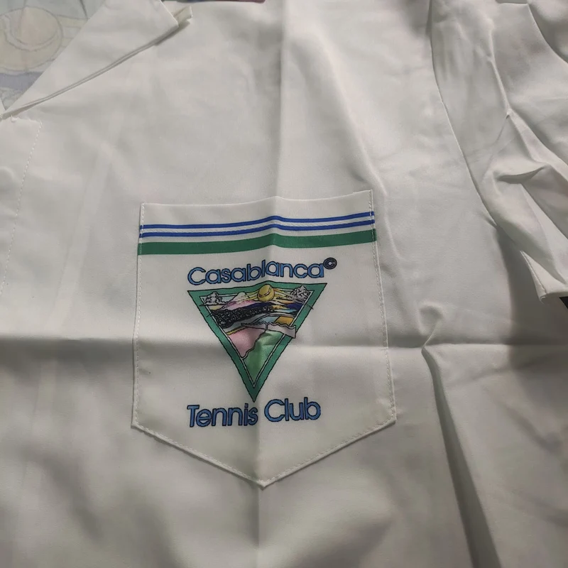 Thin Fabric Casablanca Colorful Stripe Mountain Stadium Shorts Shirt Set Men Women Hawaii Beach Holiday Surf Short Suit