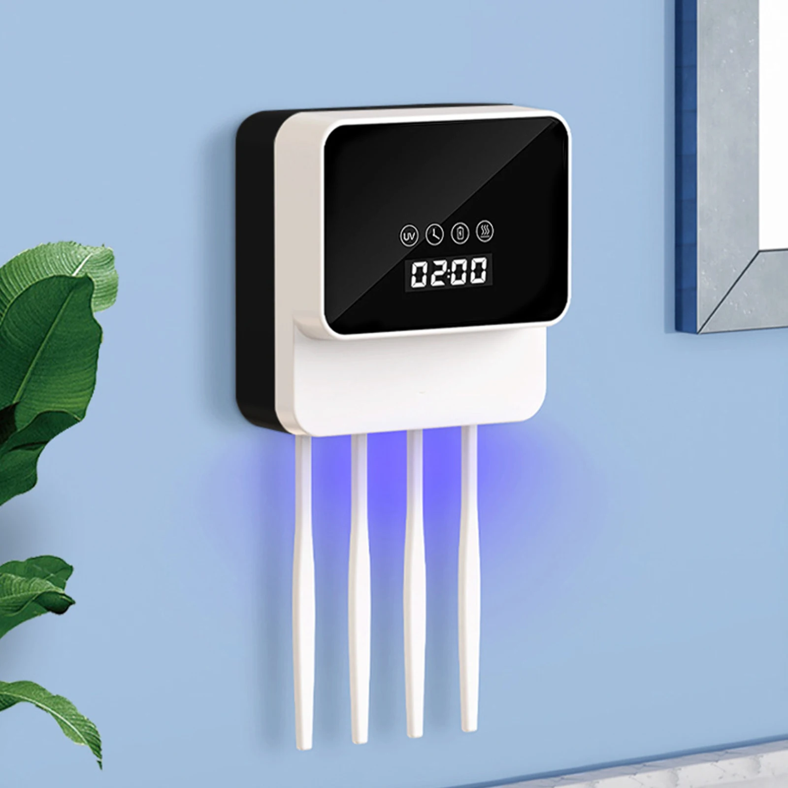 

Electric UV Toothbrush Sanitizer USB Rechargeable Timing Wall Mounted Disinfection Toothbrush Rack for Washroom Bathroom