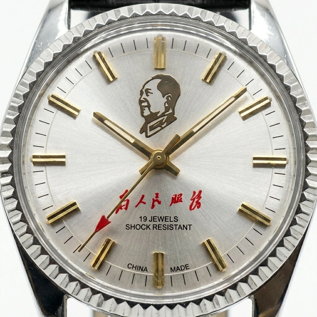 Фото Винтажные механические часы Shanghai Brand с 17 камнями, ручным заводом, ударопрочные, с кожаным ремешком, для повседневной носки №3