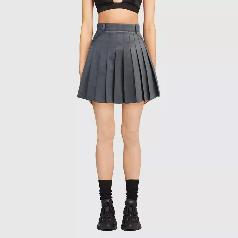 

TB THOM Harajuku Korean Pleated Skirts Solid Color A- Line Slim High-quality Women's Dress Fashion Preppy Style Summer Skirt
