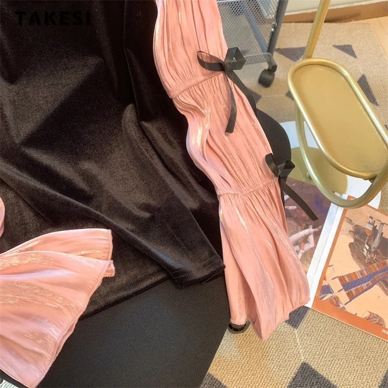 Женская блузка с круглым вырезом Повседневная винтажная Свободная составного