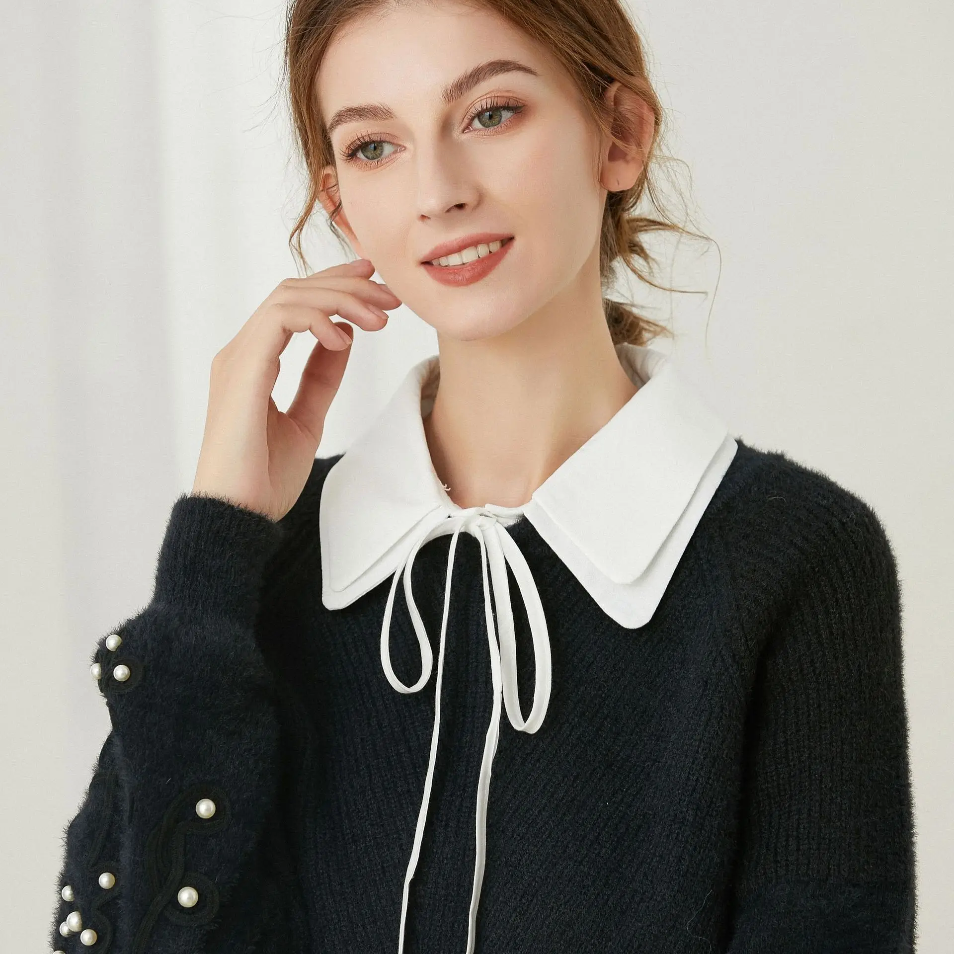 

Sitonjwly Fashion White Lapel Fake Collar Tops Female Shirt Detachable Shirt Collar False Lapel Top Clothes Accessories