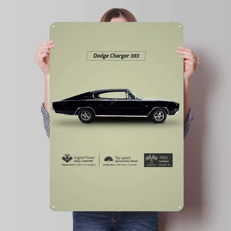 Dodge Charger 383 жестяная вывеска автомобильный постер украшение для дома гостиной