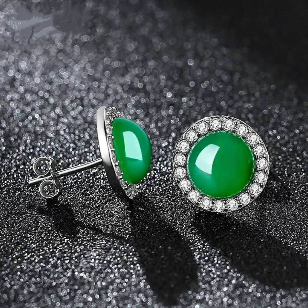 

925 Silver Origin Emerald Jewelry Stud Earring Green Jade Natural Emerald Garnet Pulsera 925 Mujer Earring Orecchini Topaz Girls